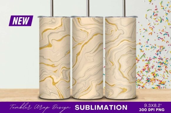Download Beige and Gold Glitter Marble Tumbler - Premium Bundle